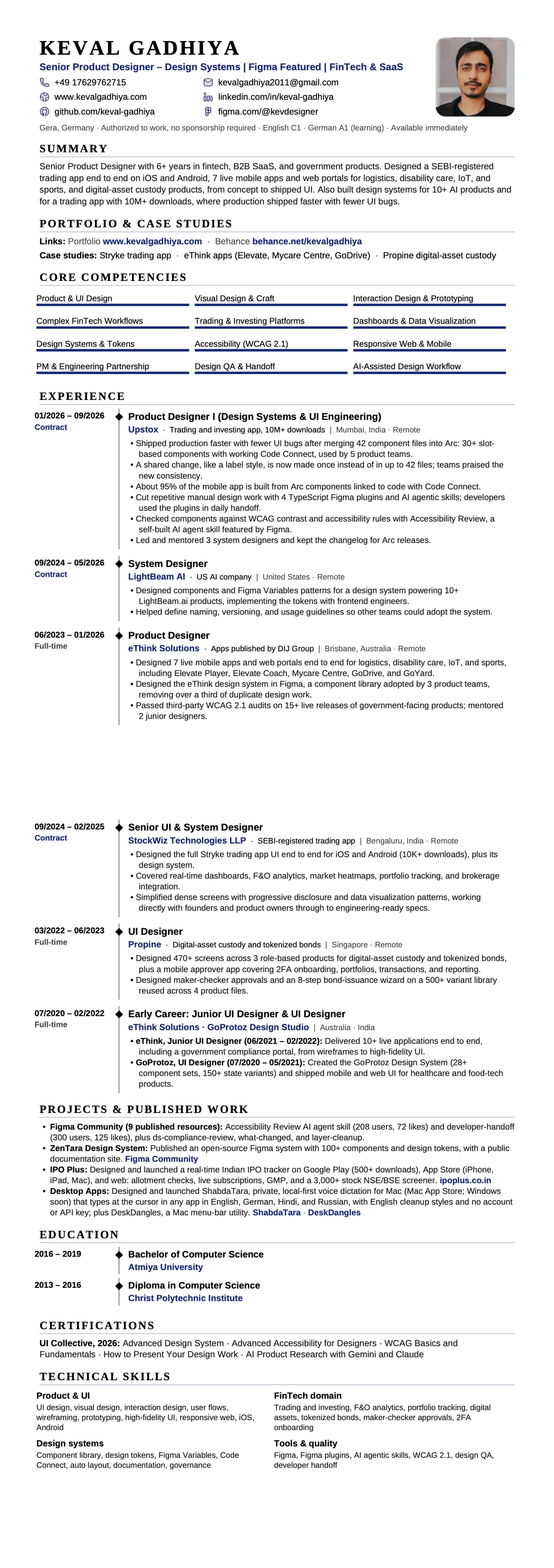 Keval Gadhiya's resume
